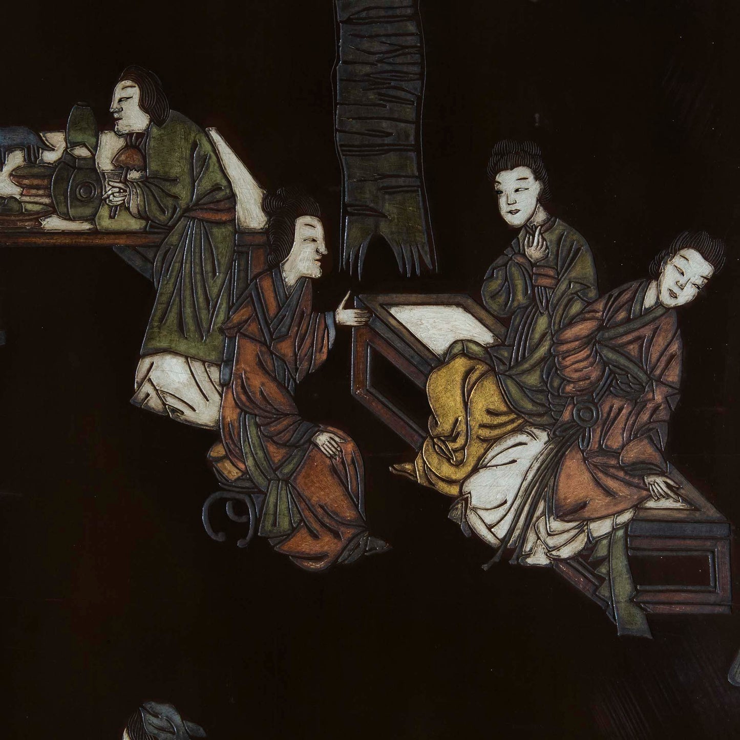 Large Chinese Export Coromandel Lacquer Screen