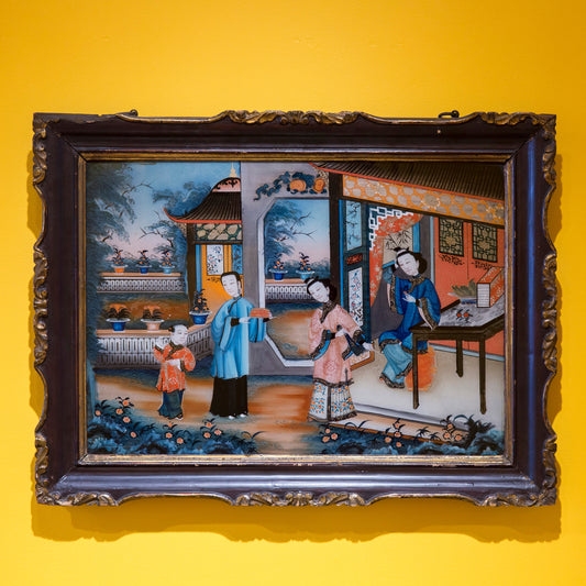 19th Century Chinese Export Reverse Glass Painting