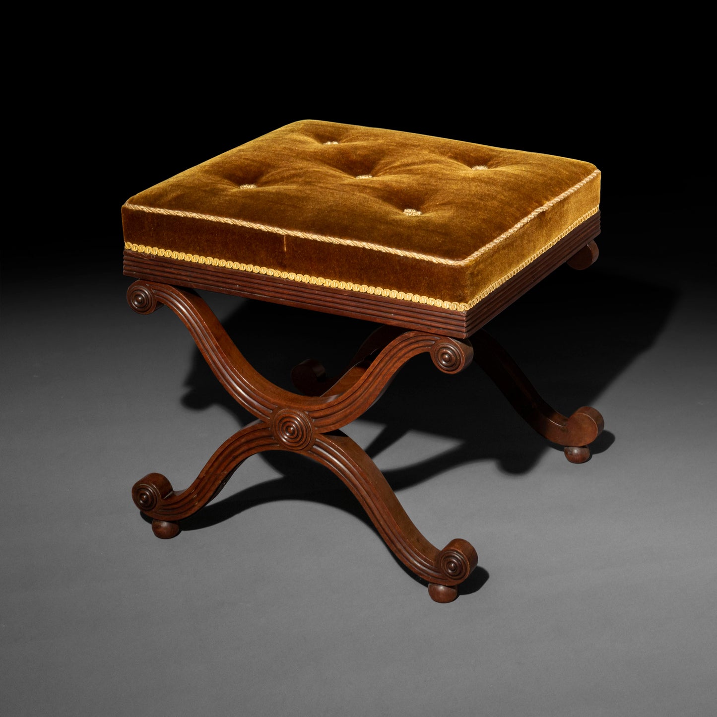 Fine Regency X-Frame Stool to a design by Thomas Hope