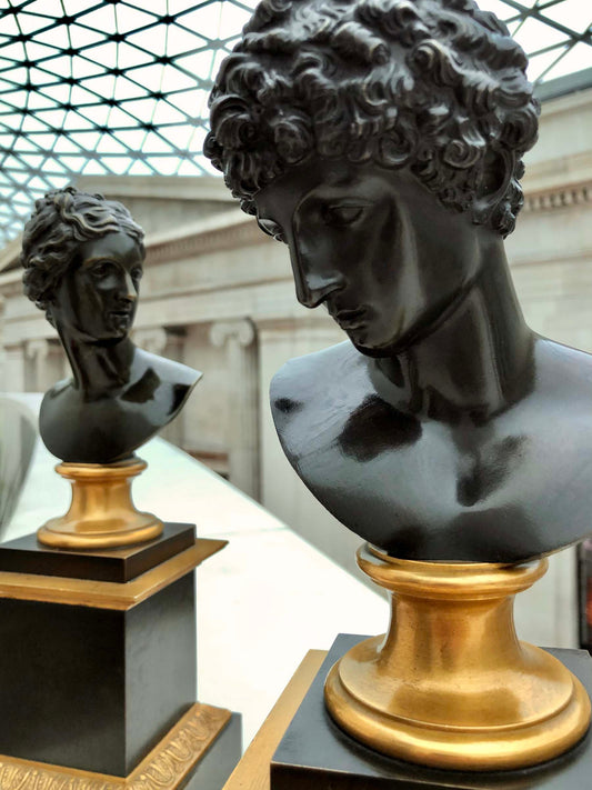 Fine Pair of Bronze Busts of Antinous and Venus