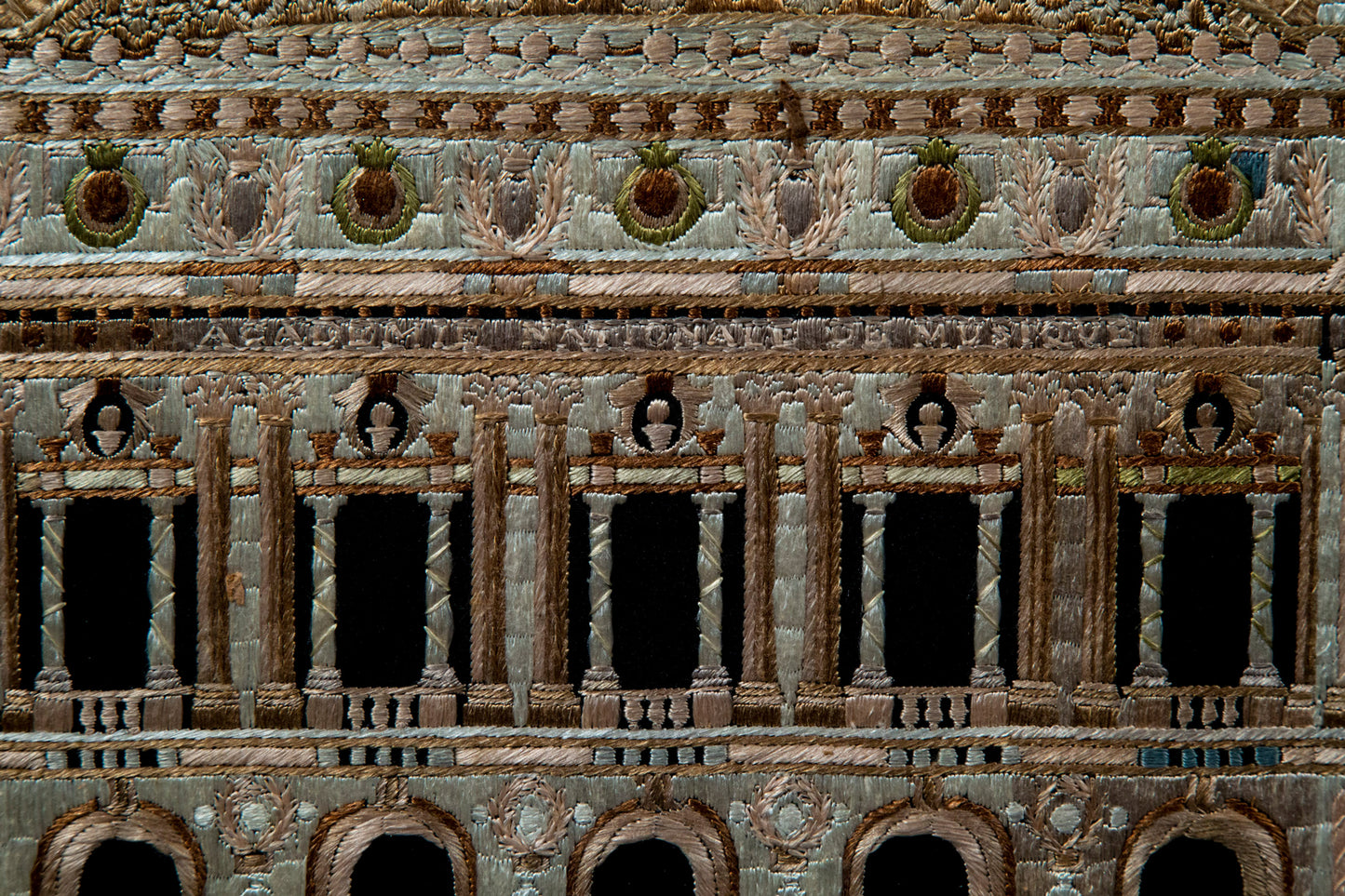 Opera Garnier Paris, Antique Needlework Tapestry Picture