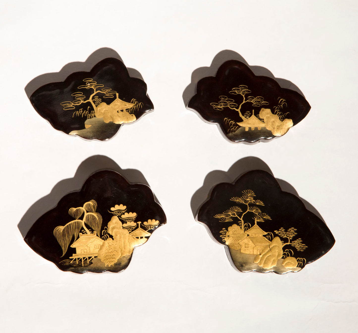 Set of Four Antique Japanese Lacquer Jewellery Boxes