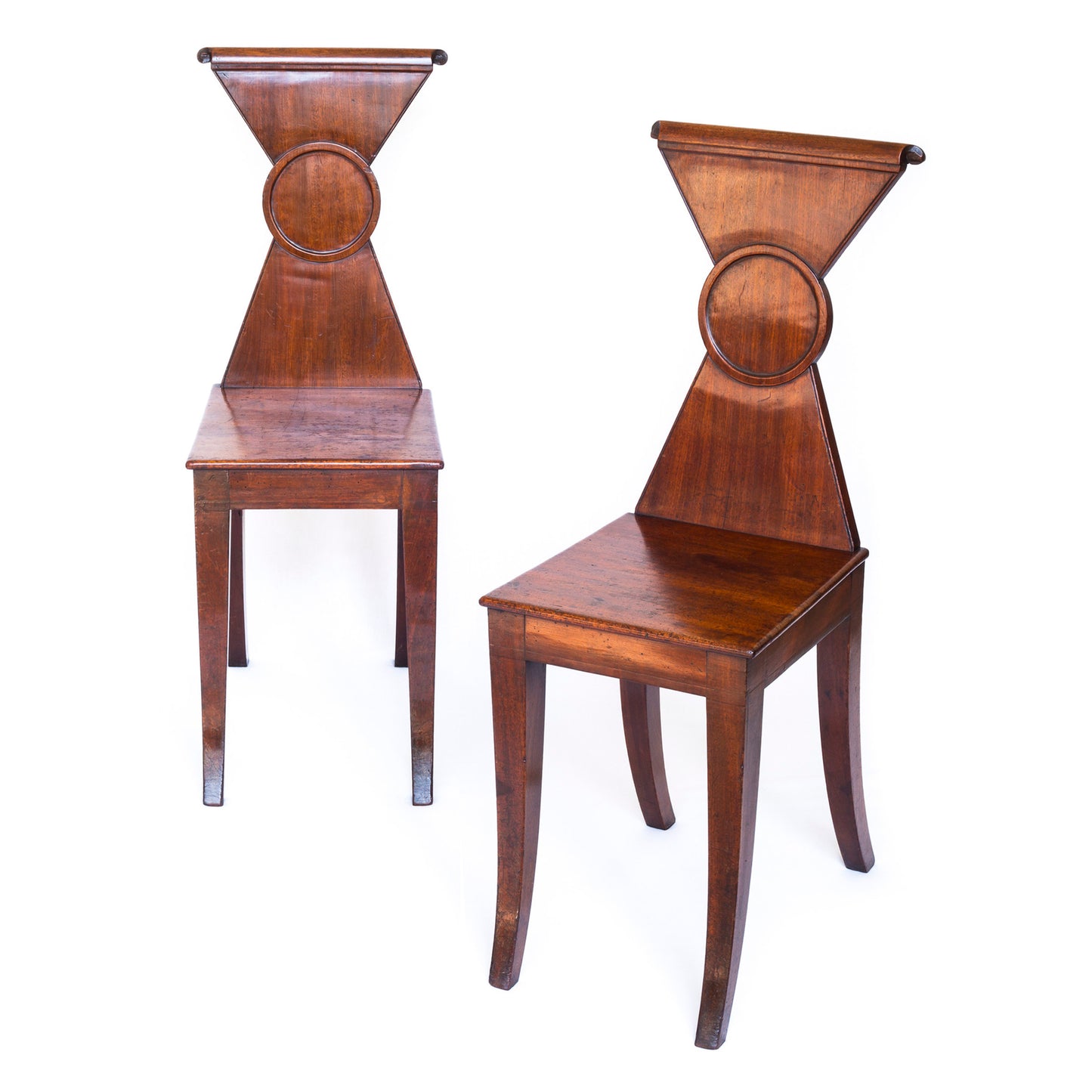 Fine Pair of Regency Hall Chairs, Attributed to Gillows