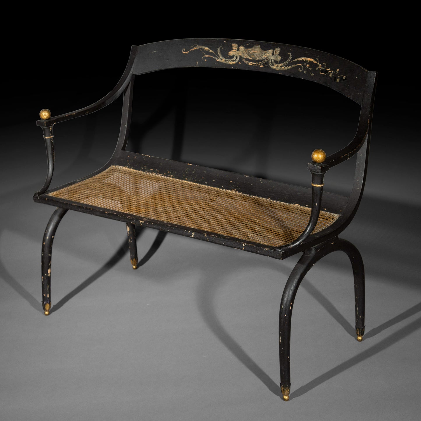 Madeleine Castaing Neoclassical Painted Bench
