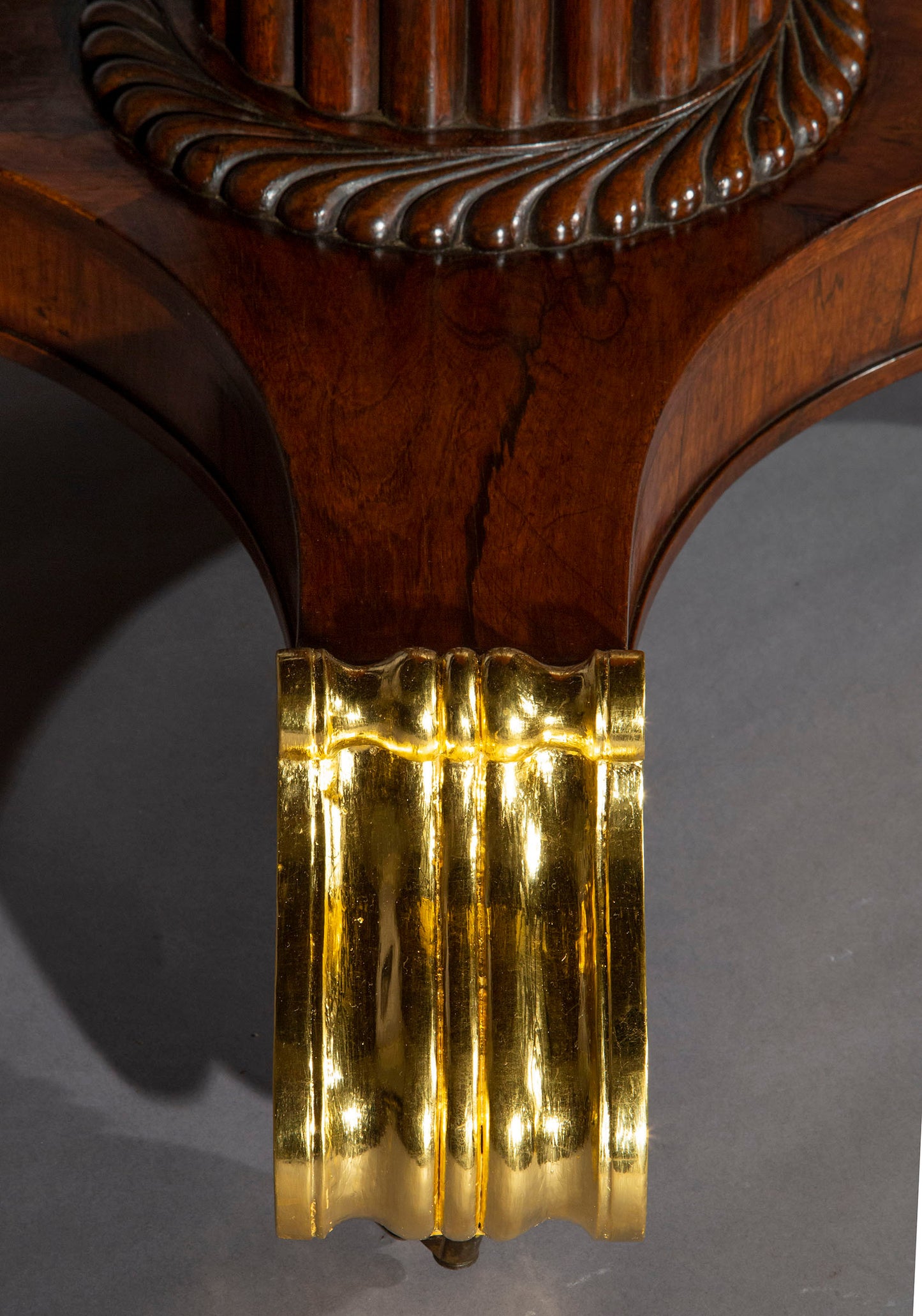 Regency Parcel Gilt and Brass Inlaid Dining Table