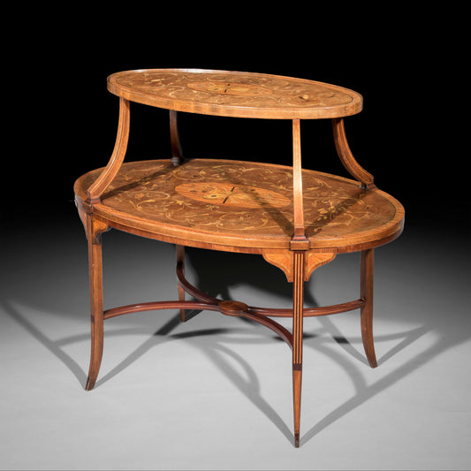 Fine Sheraton Style Oval Coffee Table