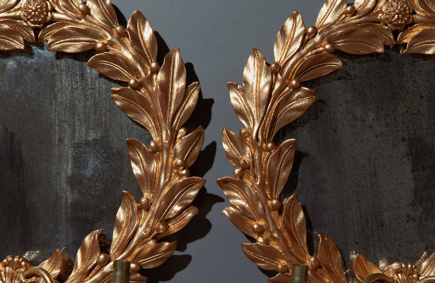 Pair of Laurel Wreath Wall Lights