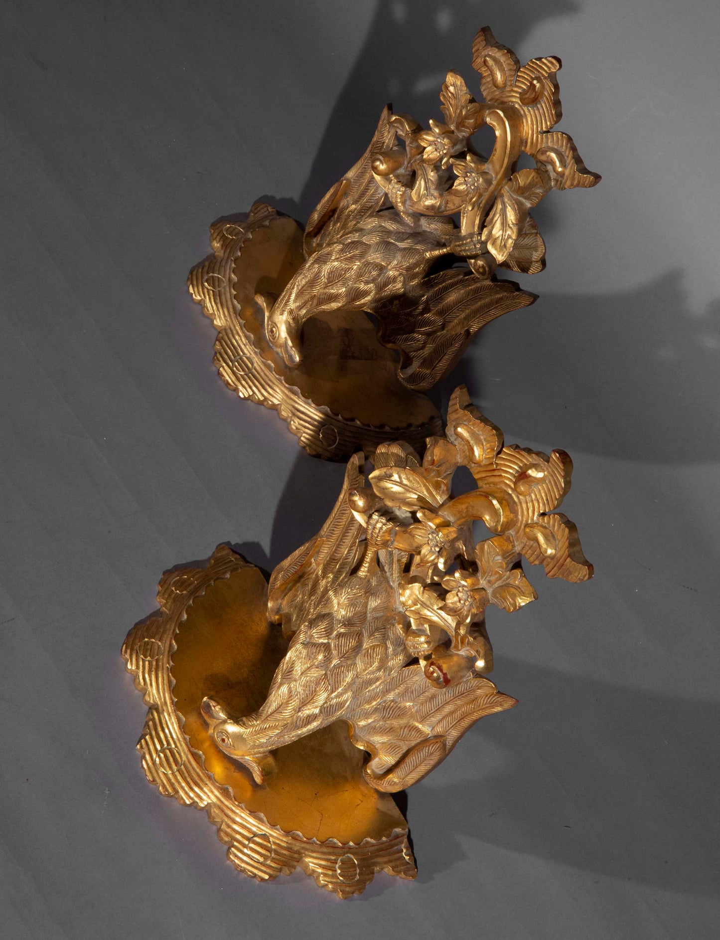 Pair of Chinoiserie Giltwood Wall Brackets