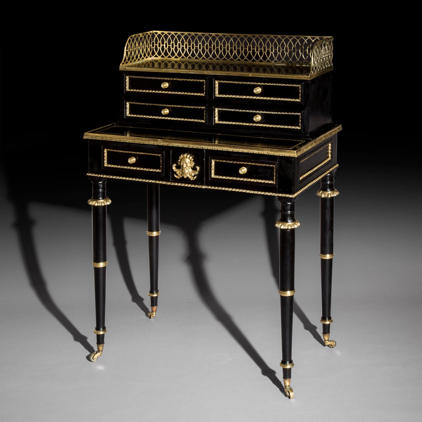 Regency Ebonised and Brass Mounted Desk, attributed to John McLean