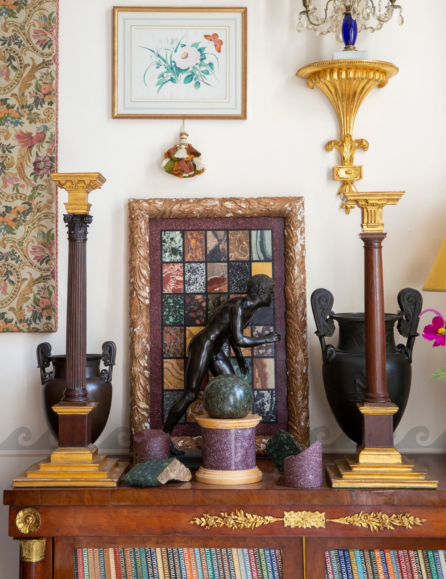 Large Grand Tour Red Porphyry Column