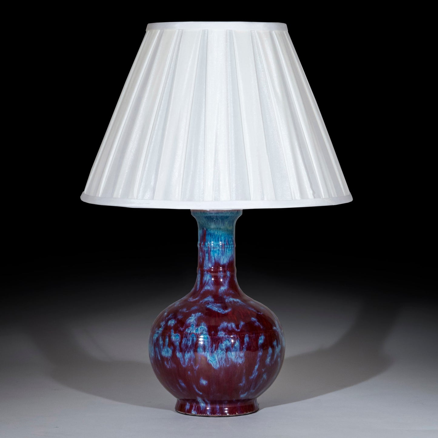 Chinese Export Flambe Glazed Vase Table Lamp
