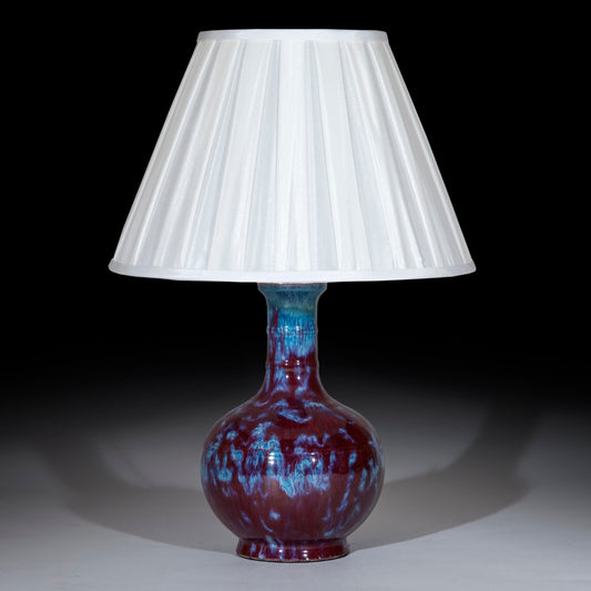 Chinese Export Flambe Glazed Vase Table Lamp