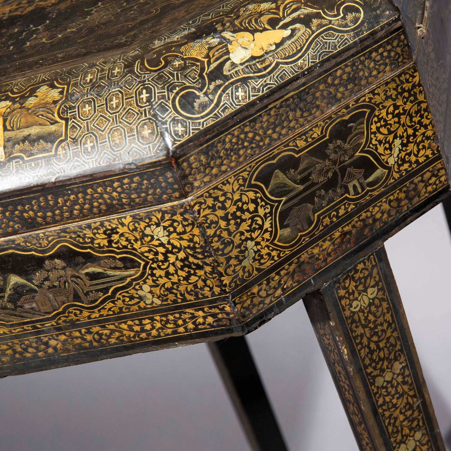Regency Chinoiserie Black Lacquer Table
