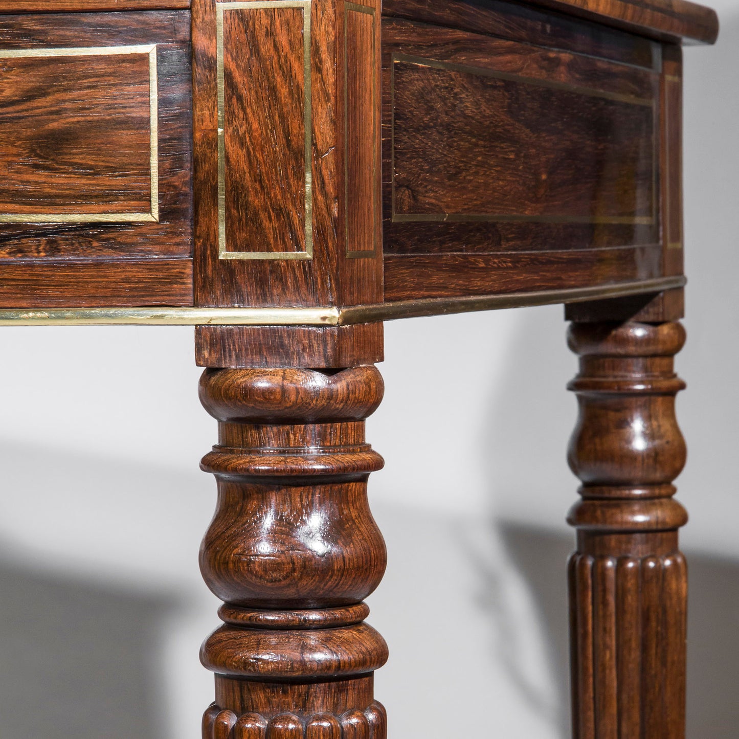 Regency Rosewood Brass Inlaid Carlton House Desk