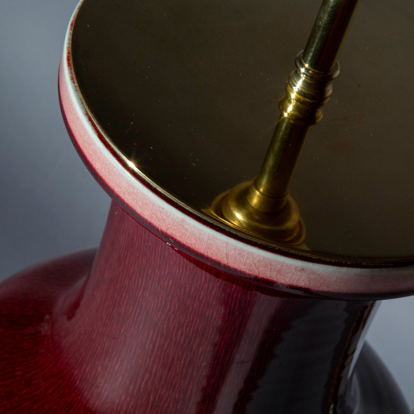 Massive Chinese Flambe Vase Table Lamp