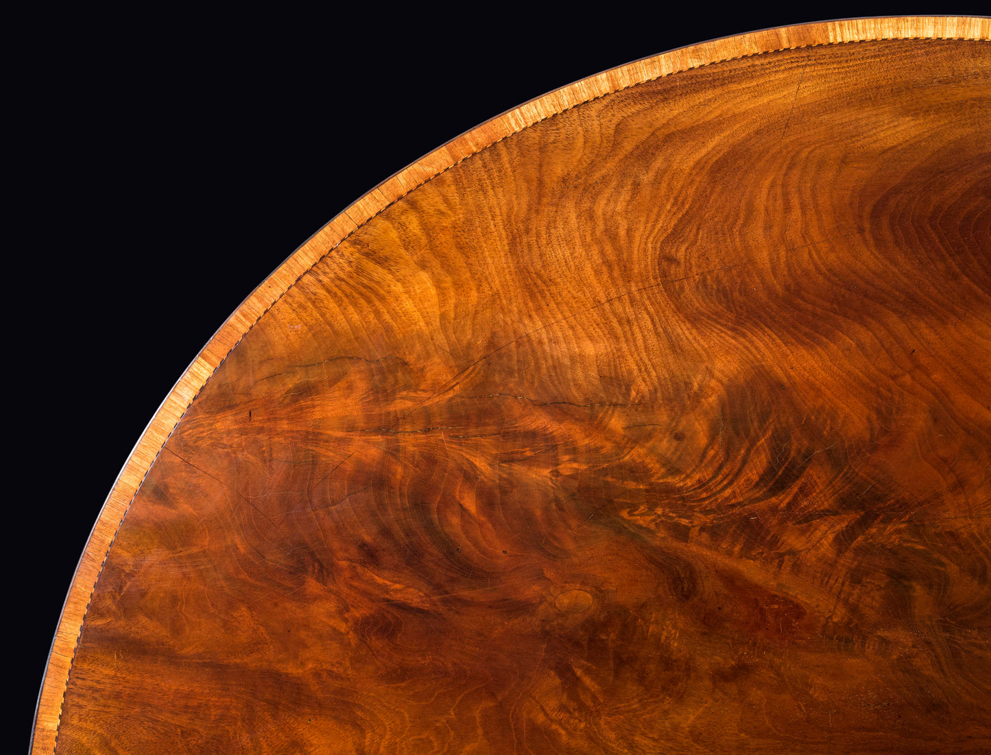 George III Figured Mahogany Tea Table