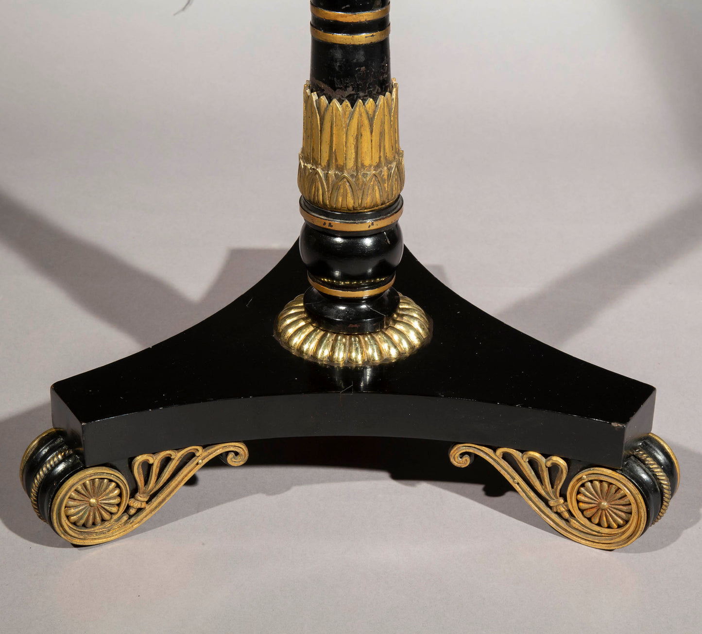 Regency Black Lacquer Chinoiserie Lamp Table
