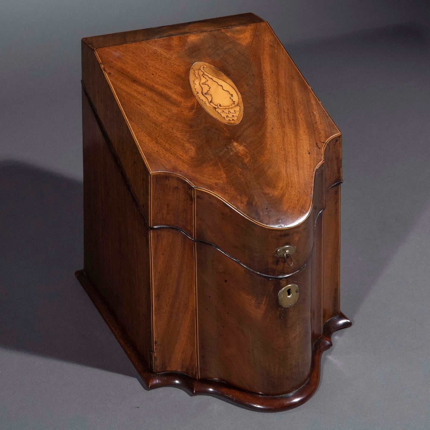 Georgian Serpentine Cutlery Box or Stationery Box