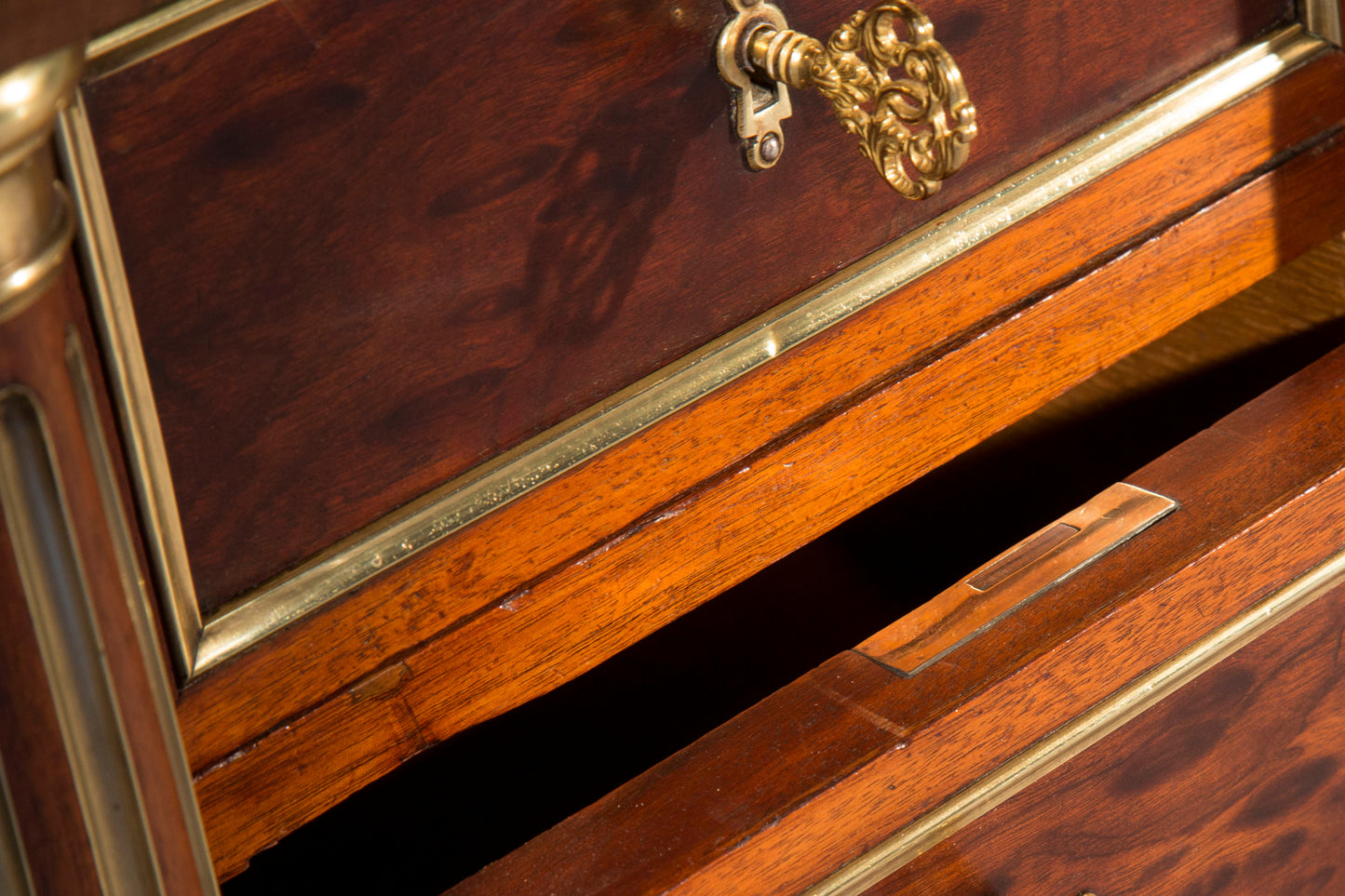 Superb Louis XVI Style Brass Mounted Desk