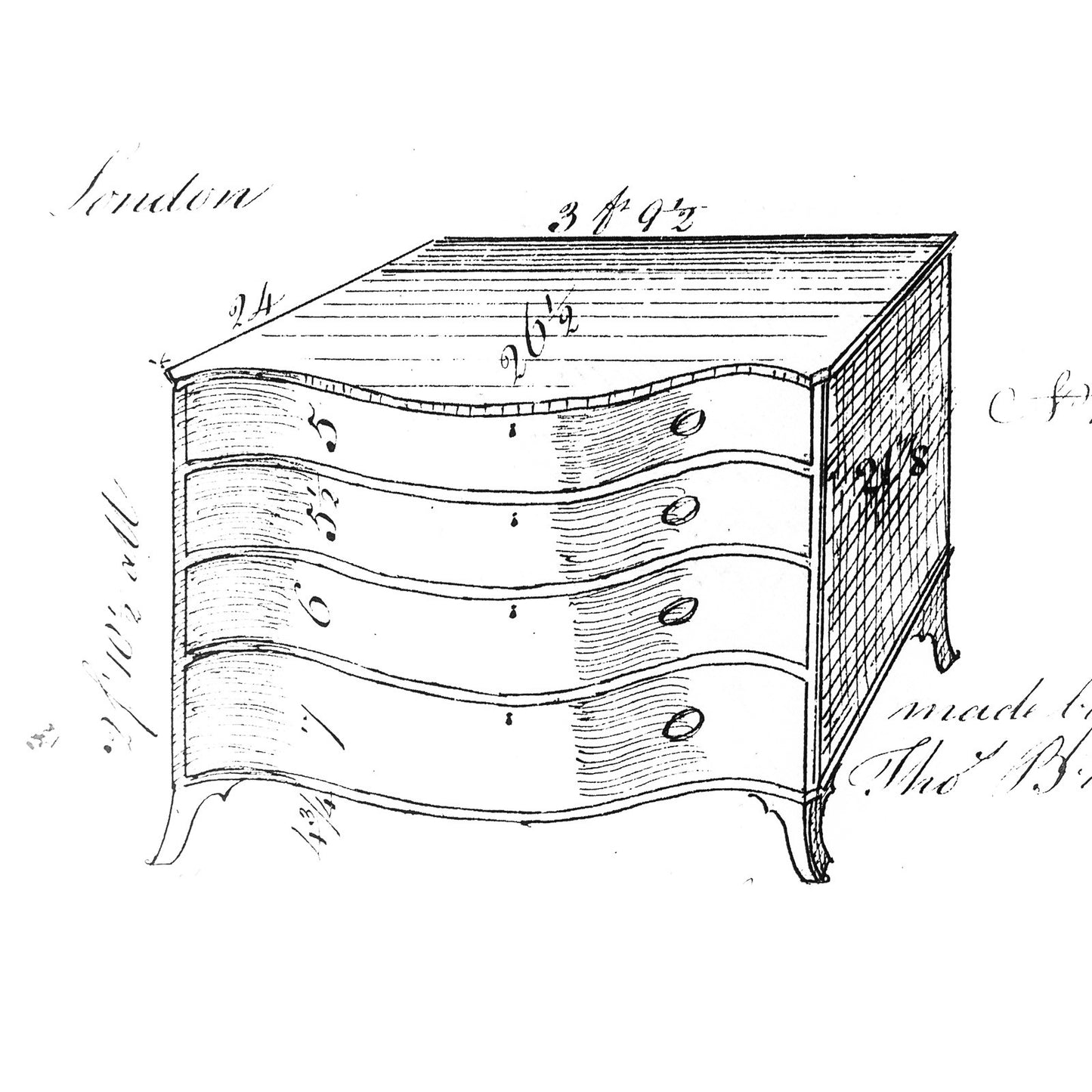 Fine George III Serpentine Chest of Drawers