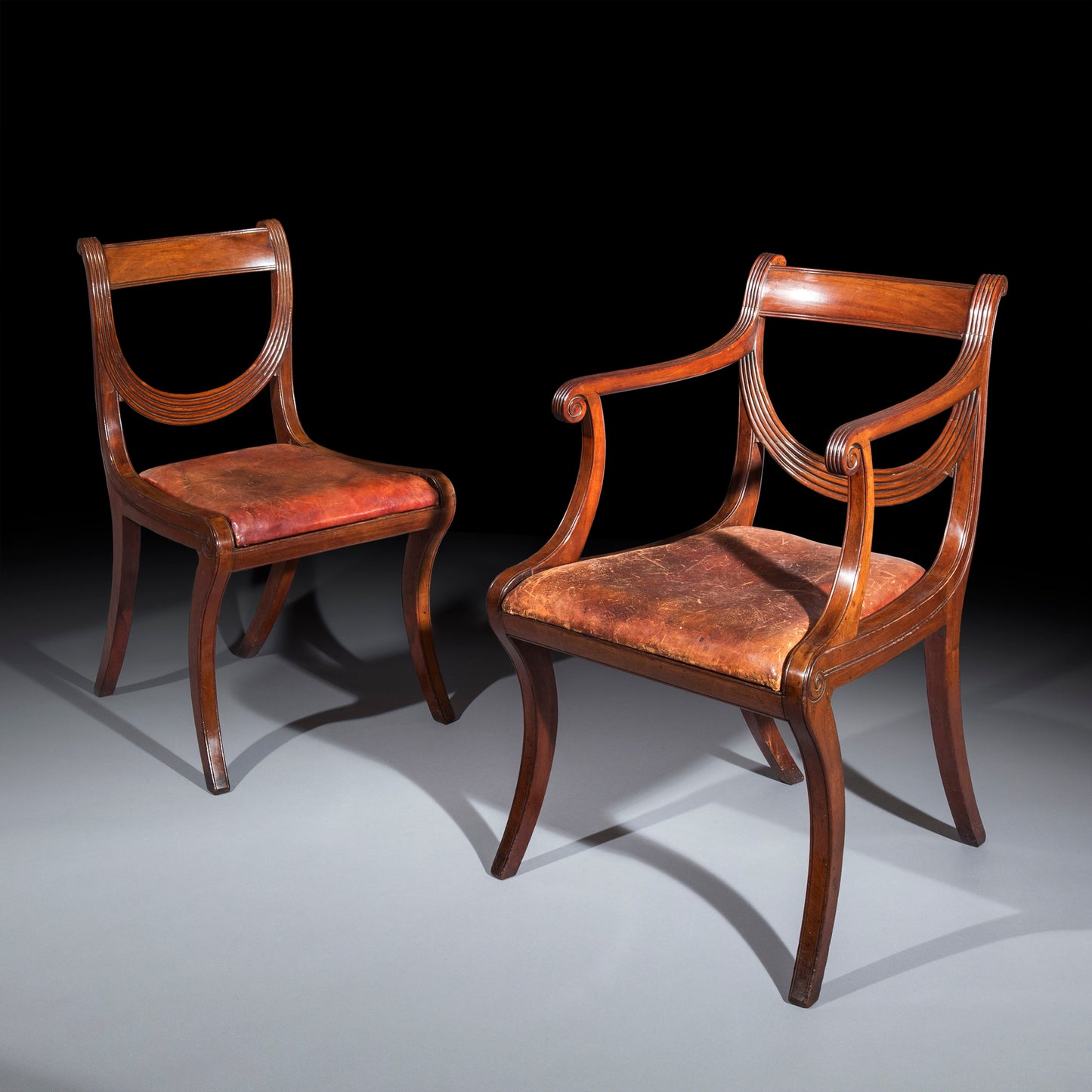 Set of Eight Regency Klismos Dining Chairs, attributed to Gillows