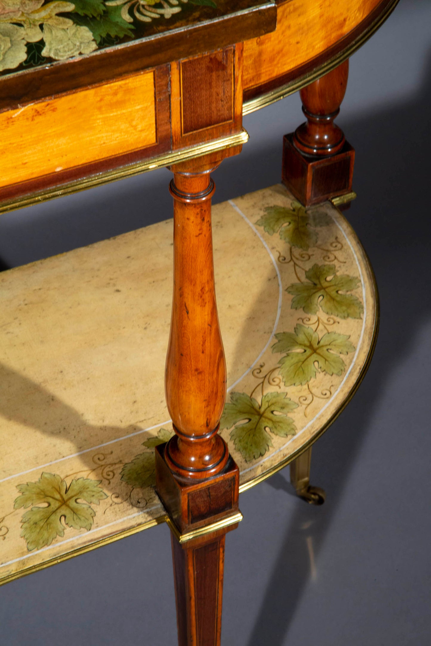 Pair of Satinwood and Painted Pier Tables
