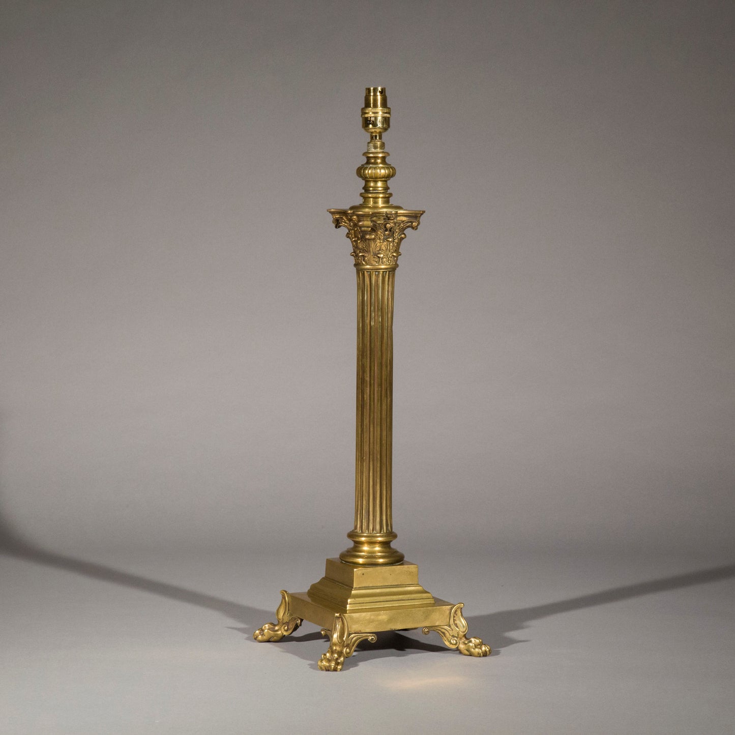 Large Antique Corinthian Column Table Lamp