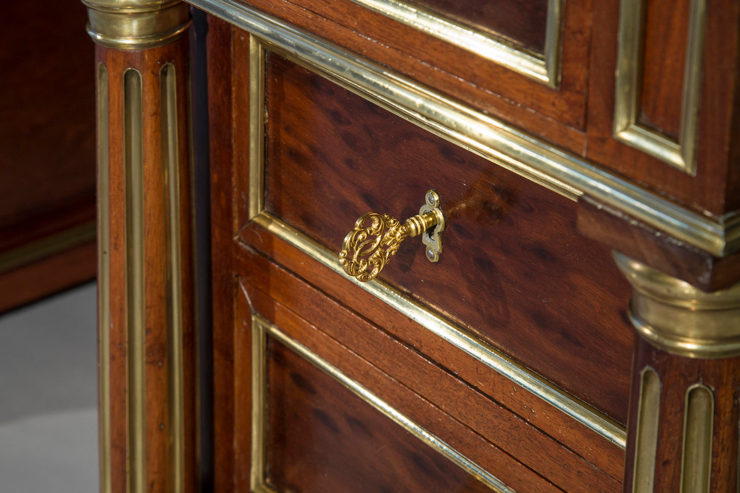 Superb Louis XVI Style Brass Mounted Desk