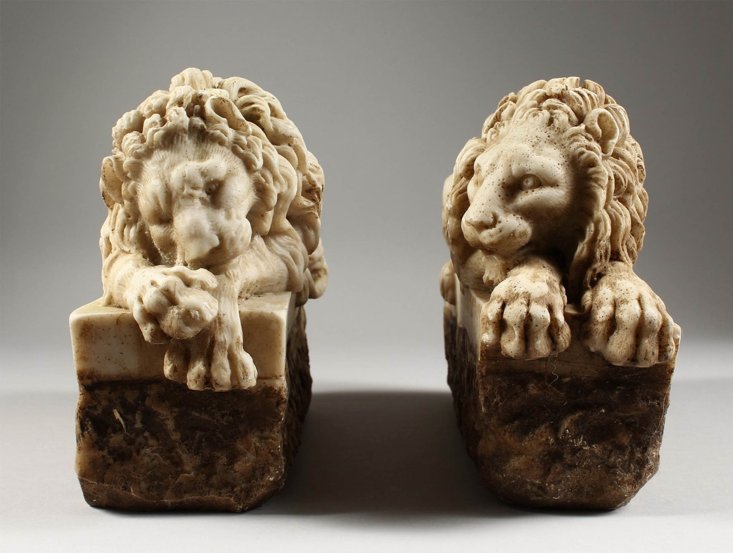 Pair of Canova Lions Sculptures