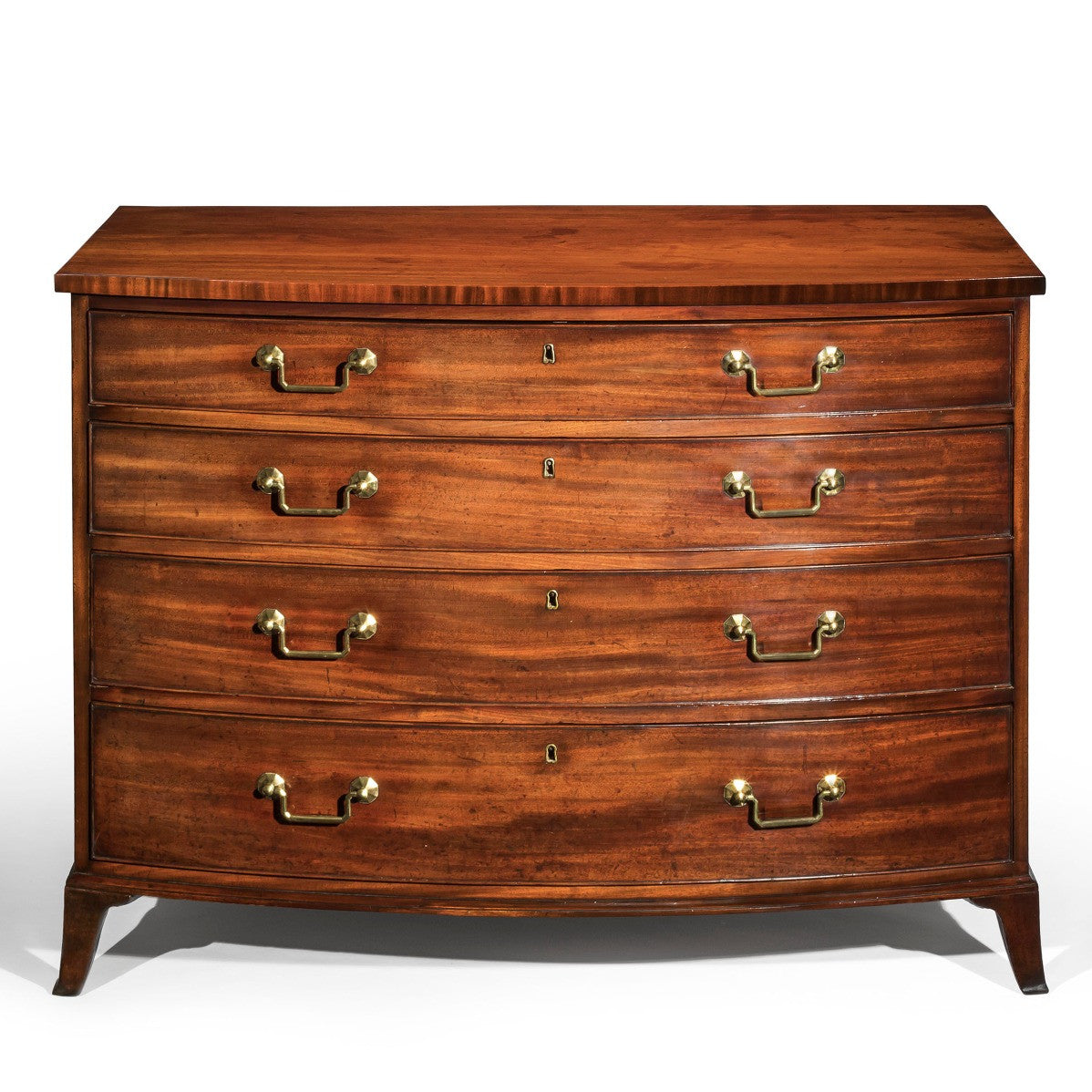 Fine George III Mahogany Bow-Front Commode, Attributed to Gillows