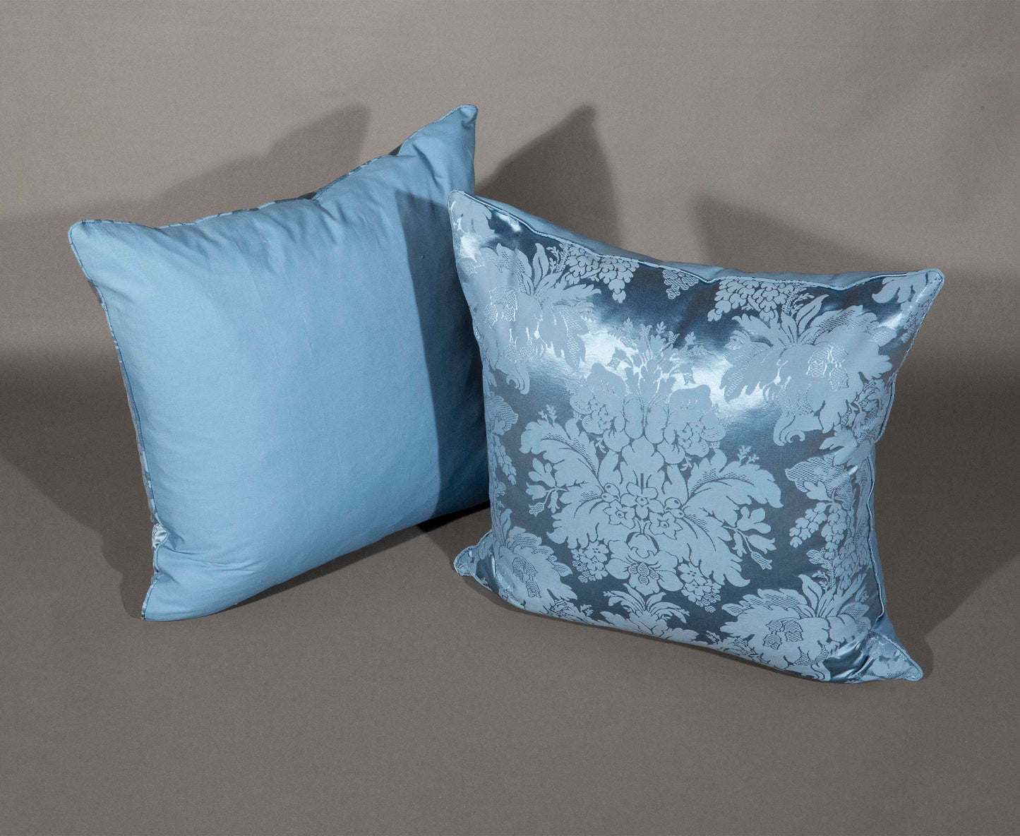 Piped Silk Damask Cushions
