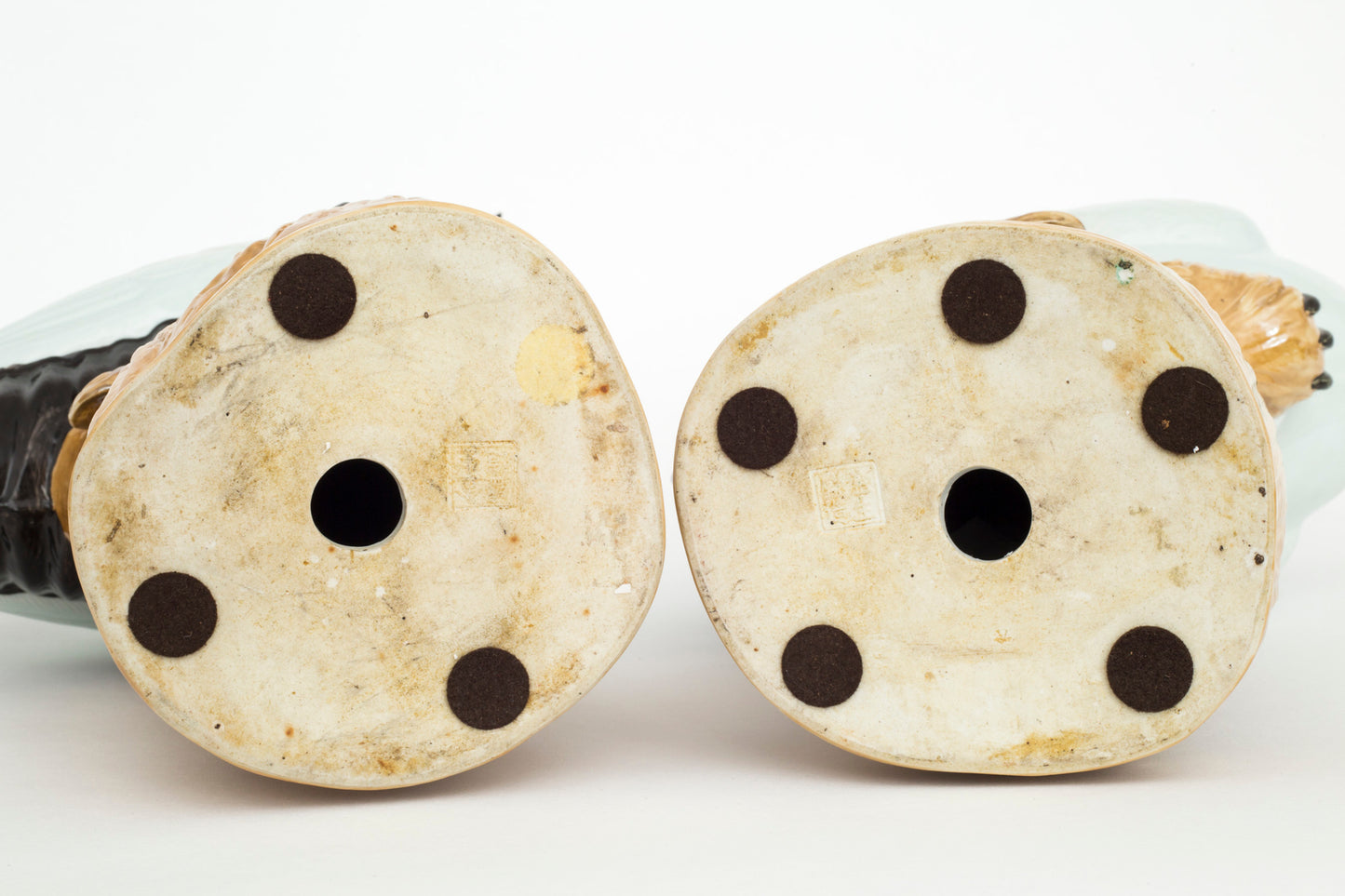 Massive Pair Of Chinese Republican Porcelain Glazed Cranes