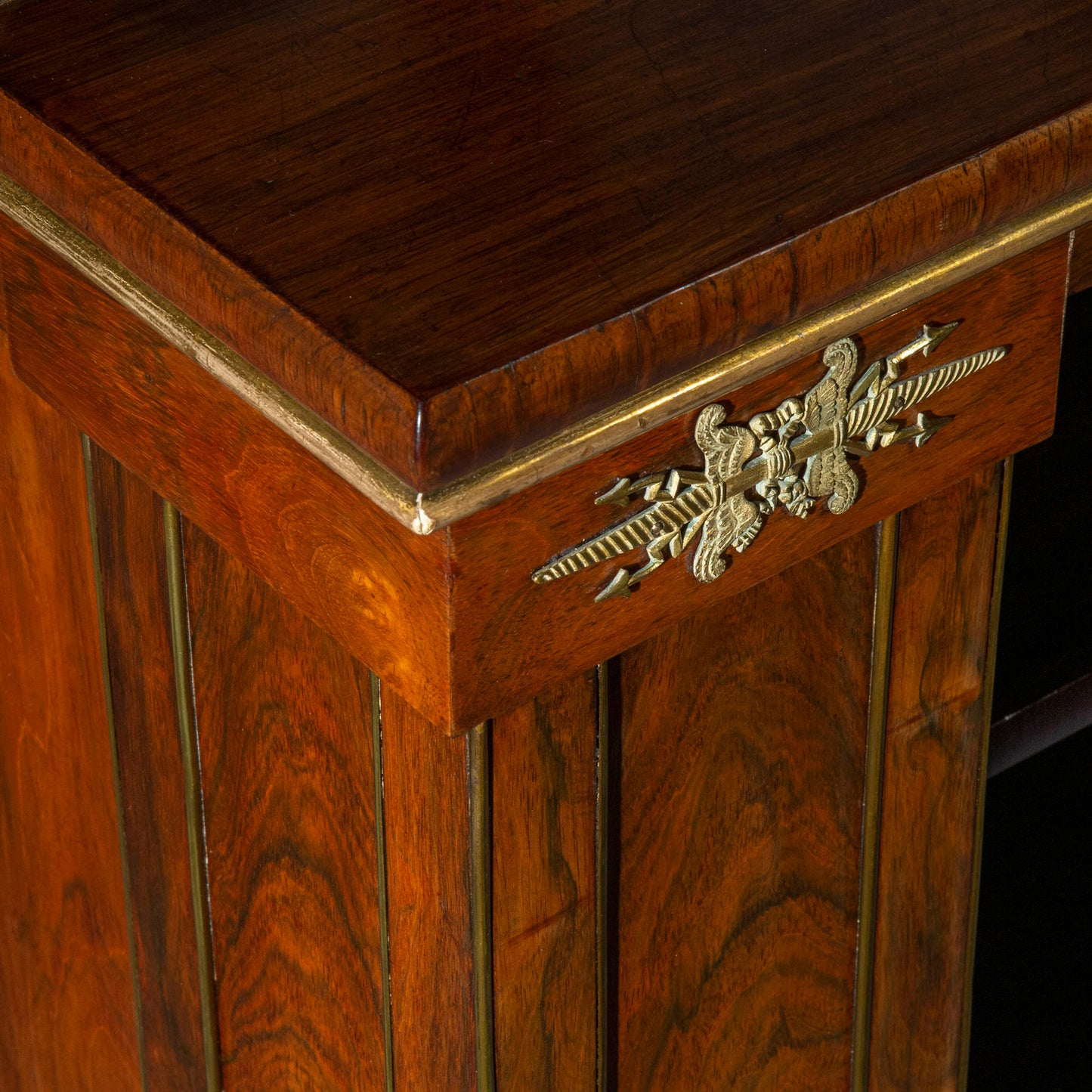Fine Regency Ormolu Mounted Open Bookcase