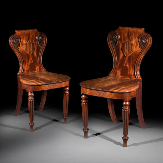 Pair of Regency Hall Chairs, by Gillows