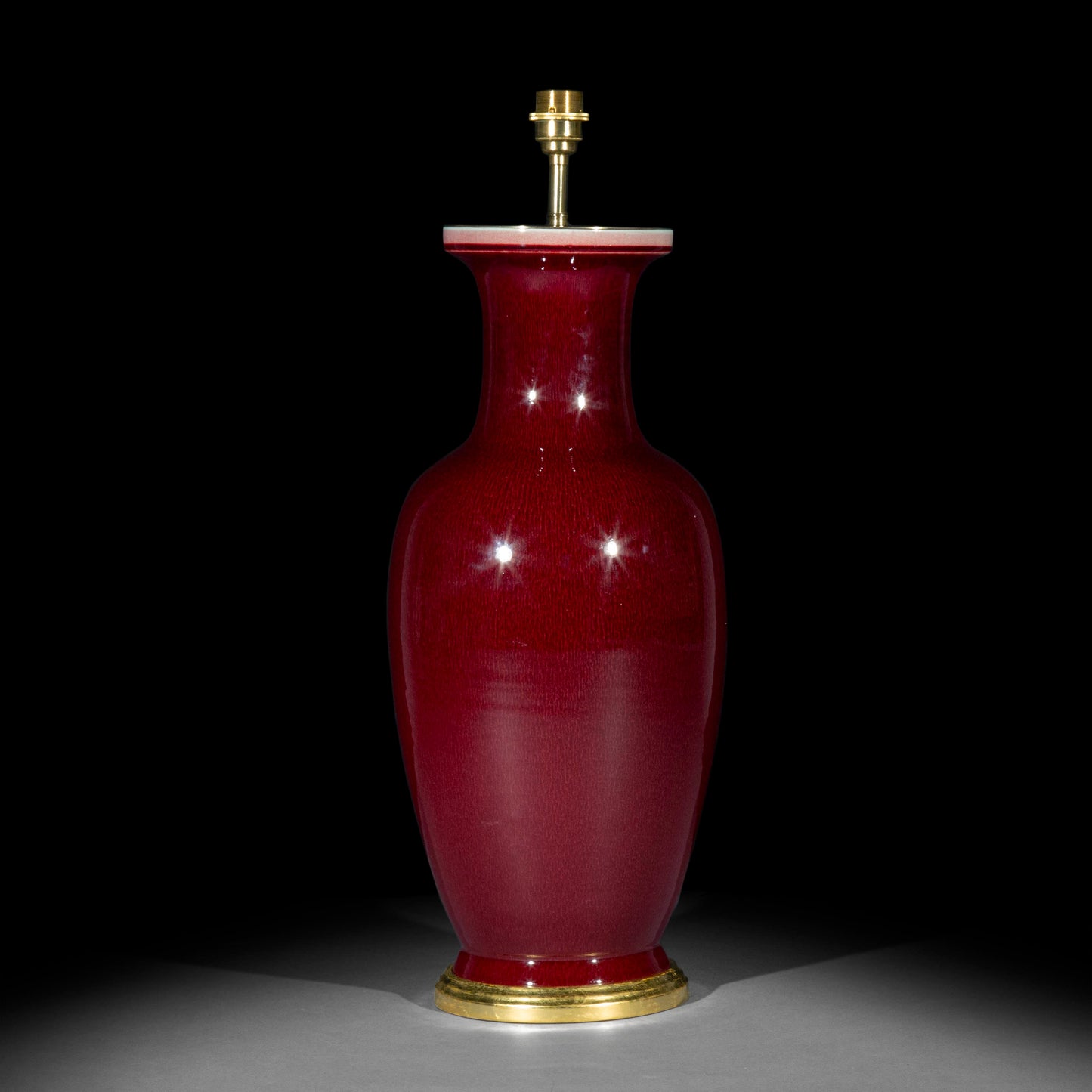 Massive Chinese Flambe Vase Table Lamp