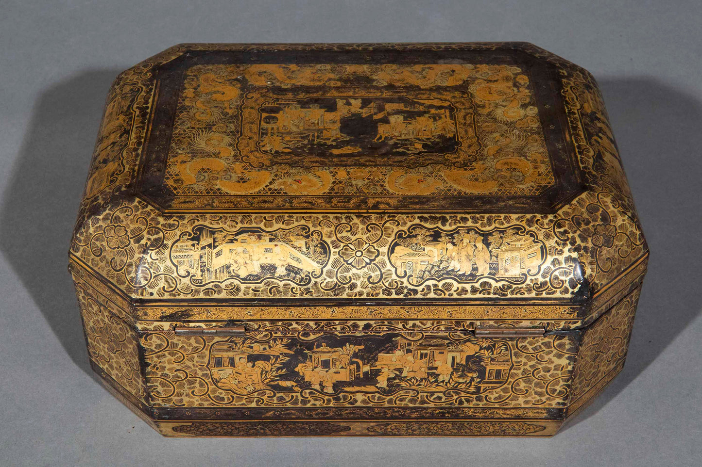 19th Century Chinese Lacquer Tea Caddy