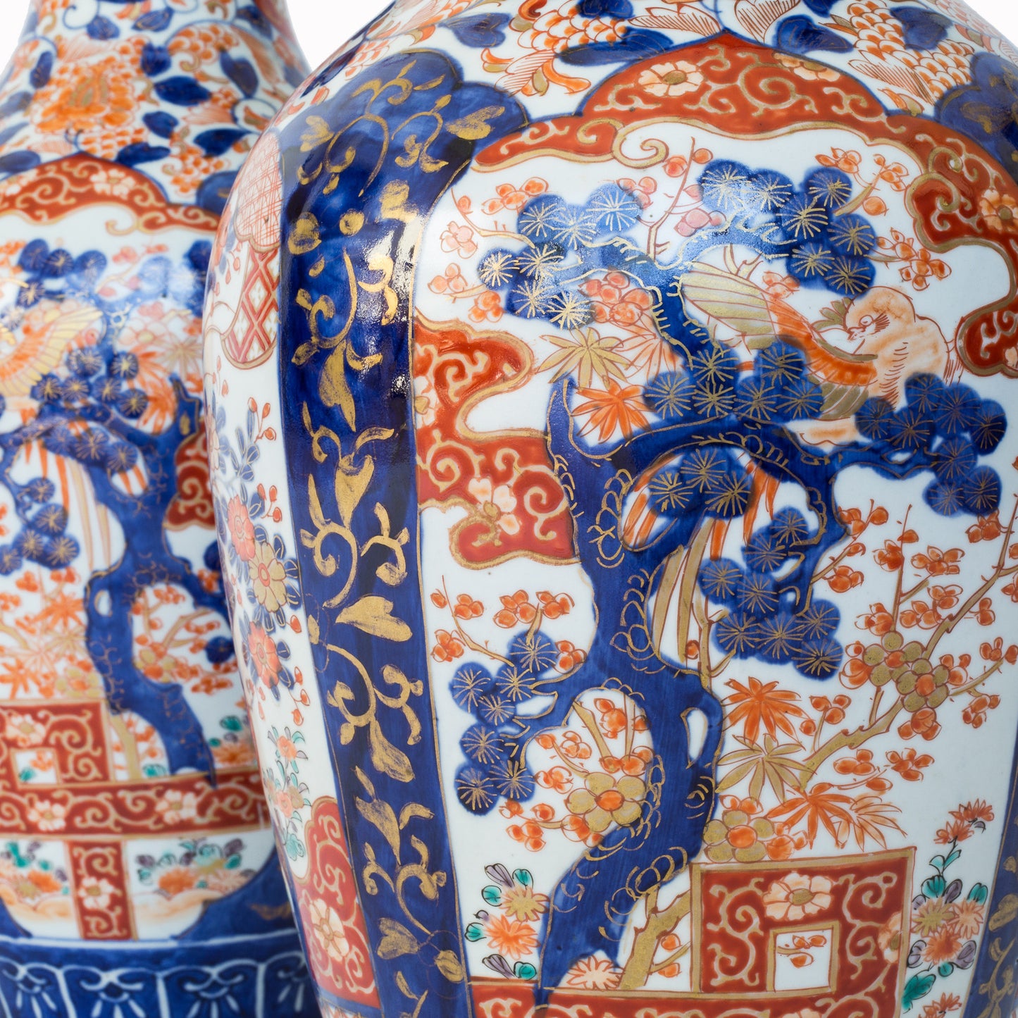 Pair of Large Meiji Period Imari Vases