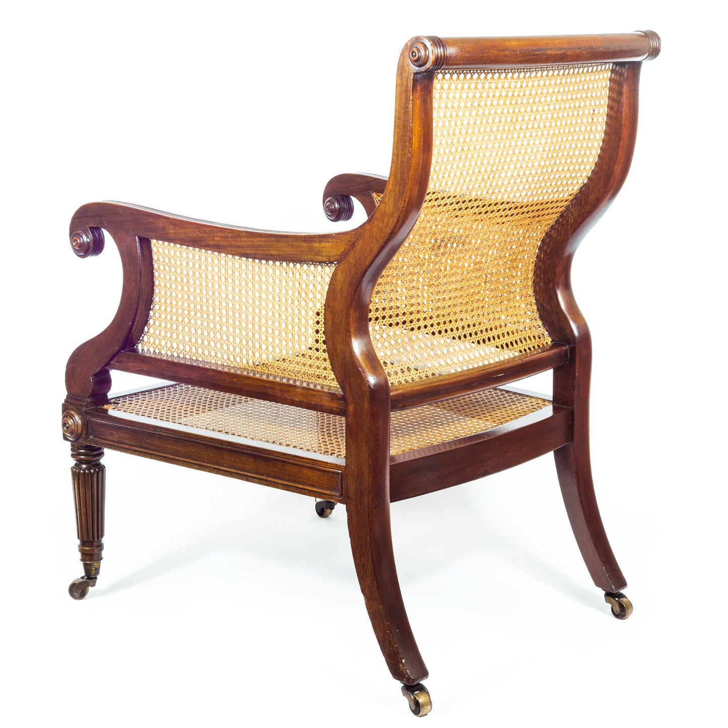 Fine Regency Mahogany Library Bergère Armchair Attributed to Gillows