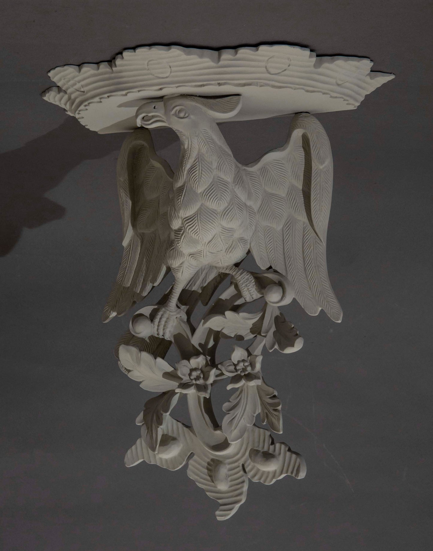 Pair of Chinoiserie Grey Painted Wall Brackets