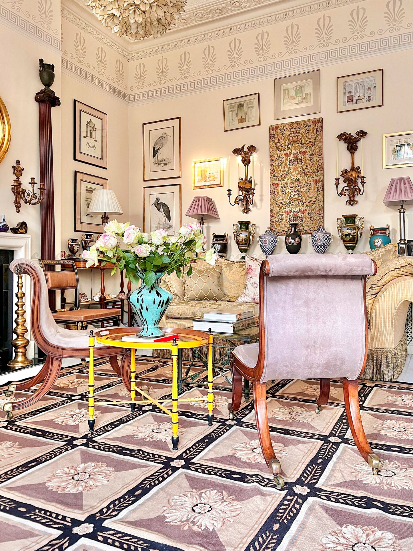 Pair of Painted Toleware Tray Tables