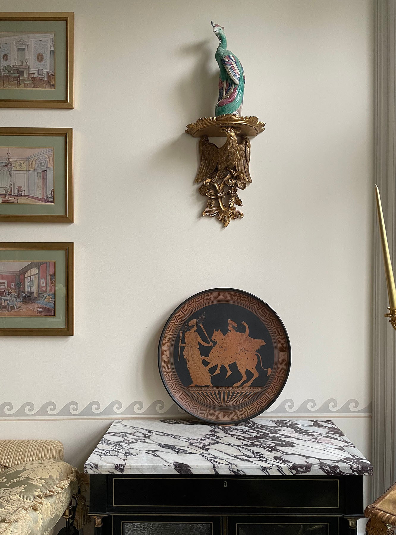Massive Grand Tour Red Figure Pottery Charger
