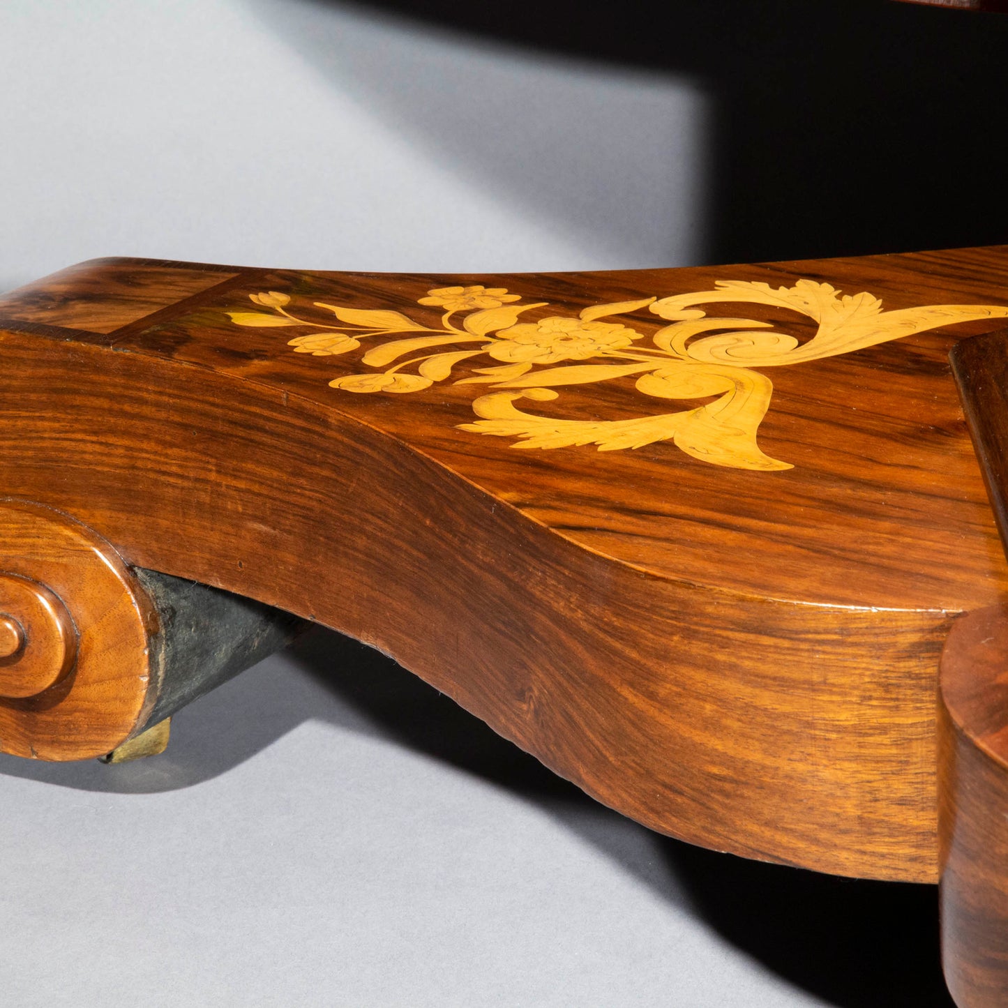 Fine Regency Walnut and Marquetry Dining Table