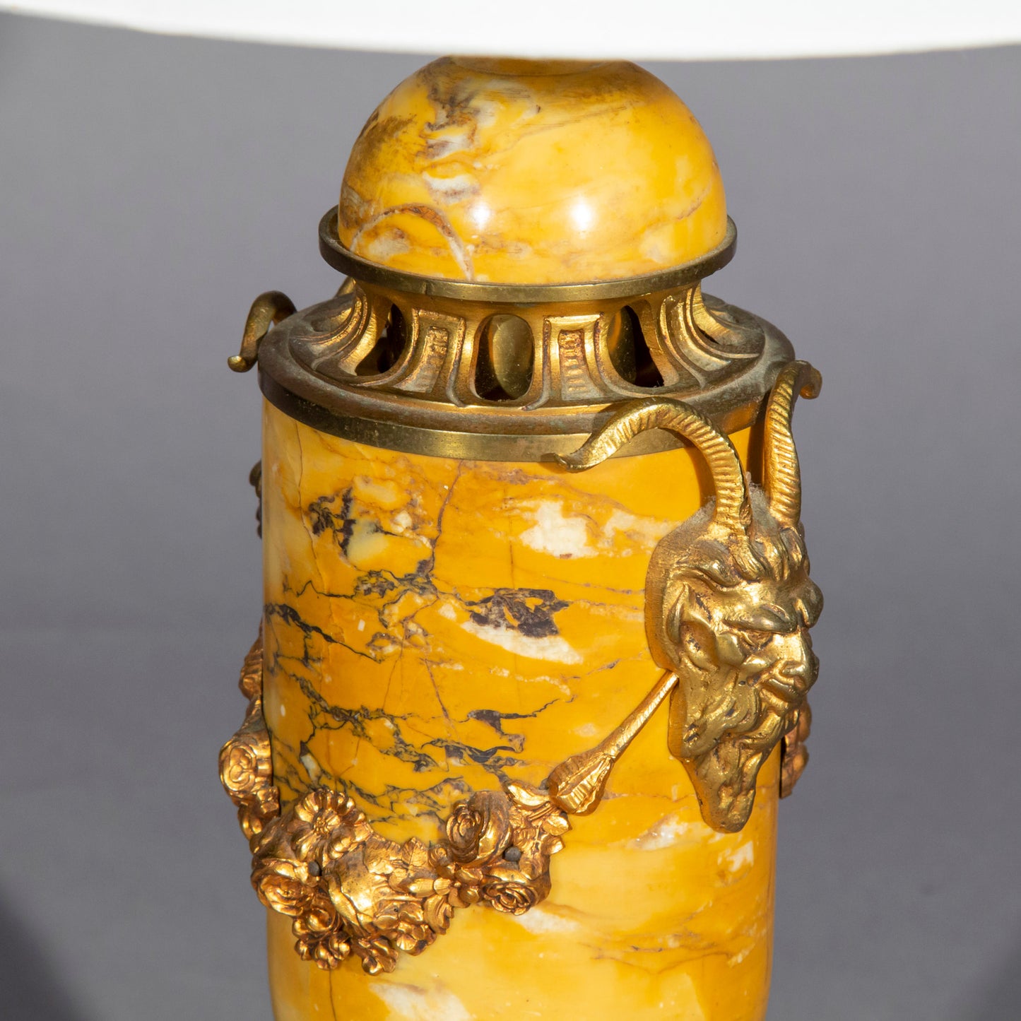 Antique Siena Marble Urn Table Lamp
