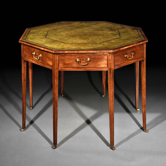 Unusual George III Octagonal Library Table