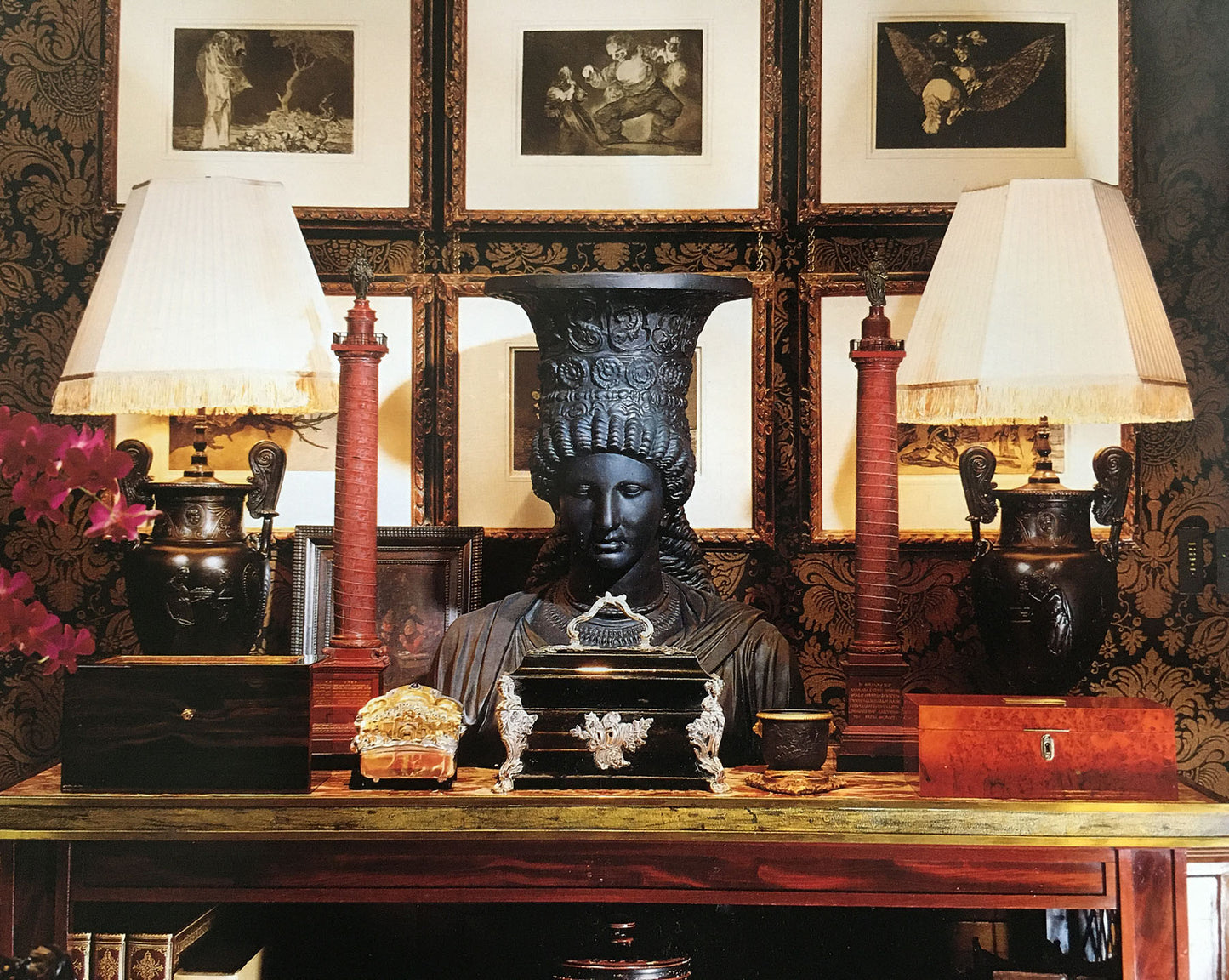 Pair of 19th Century Volute Krater Lamps