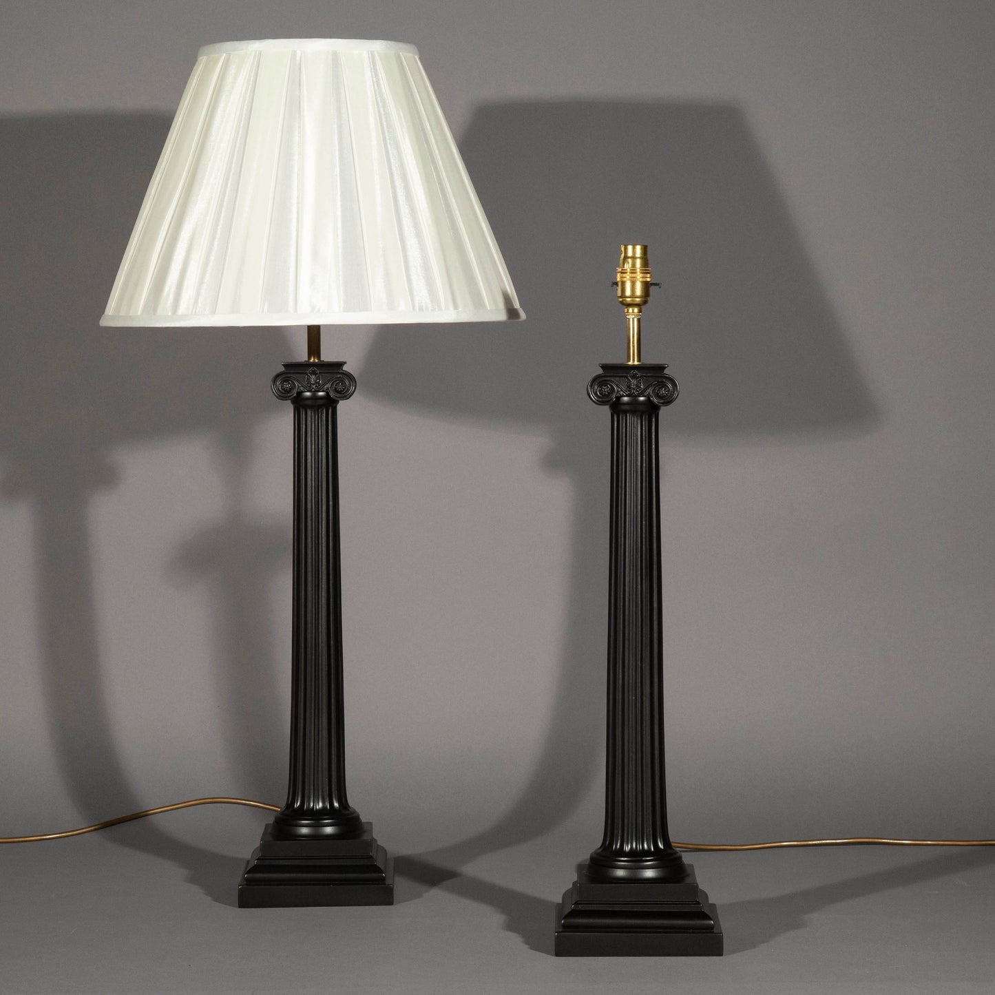 Pair of Ionic Column Table Lamps
