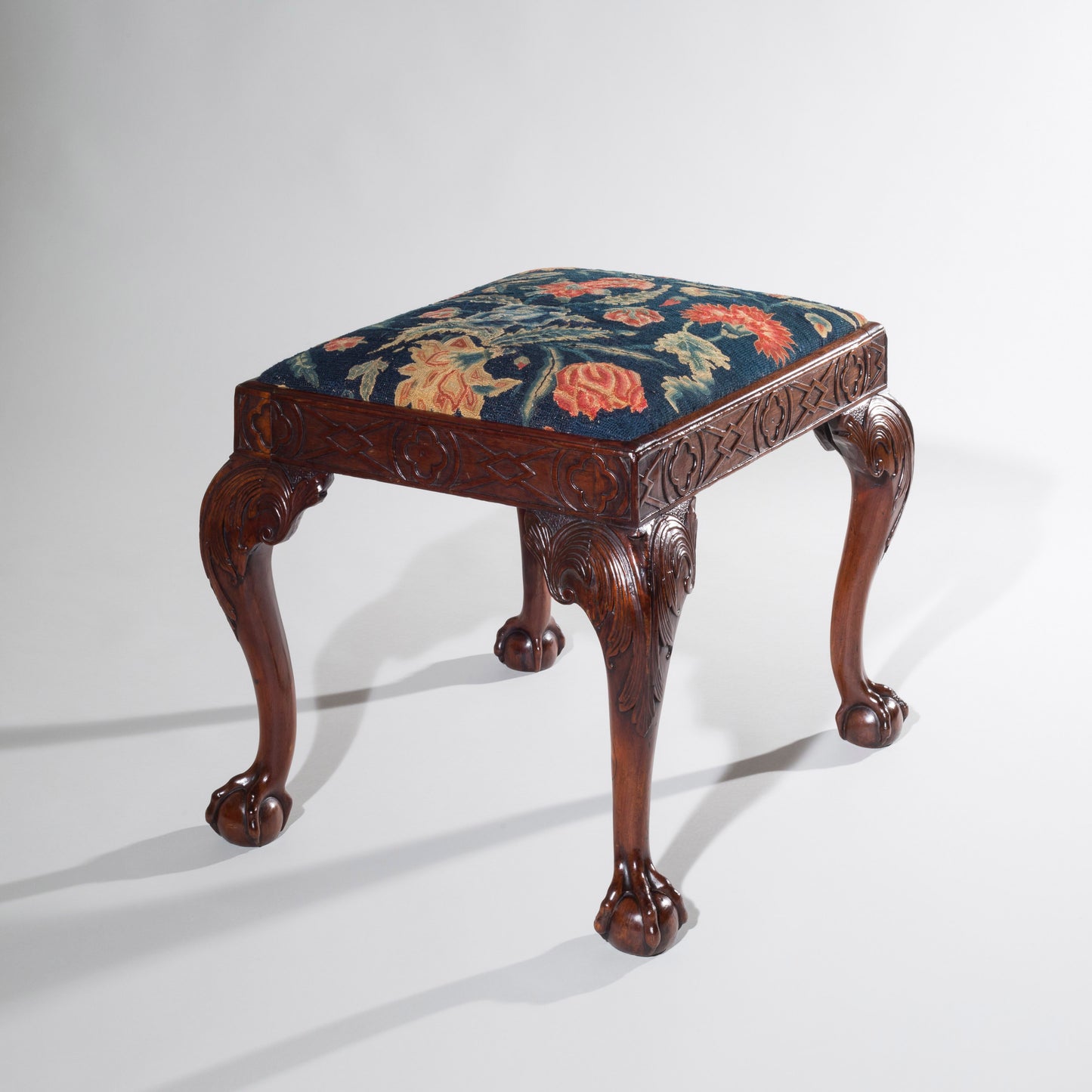 Fine George II Walnut Needlework Stool