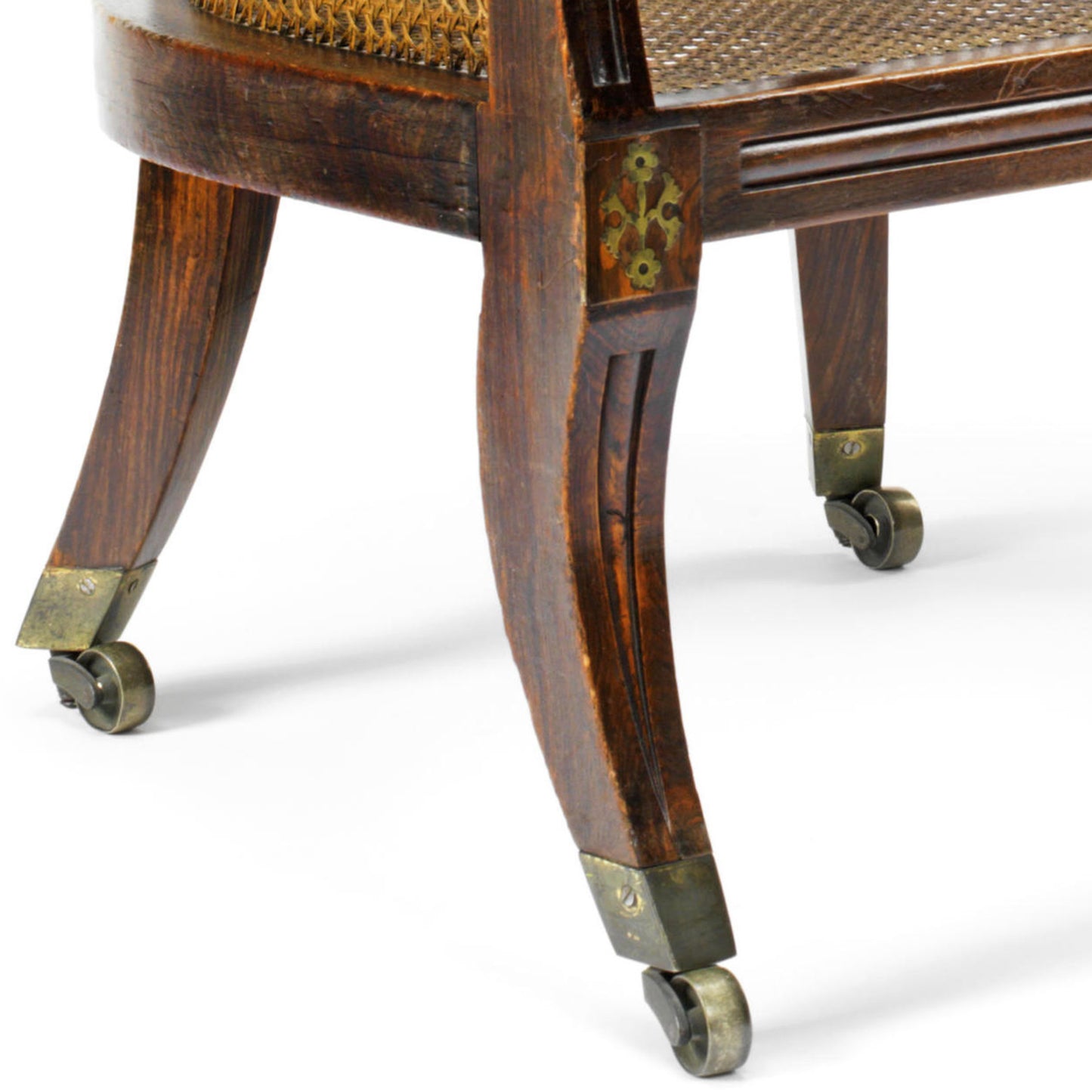 Fine Regency Simulated Rosewood Bergere Armchair