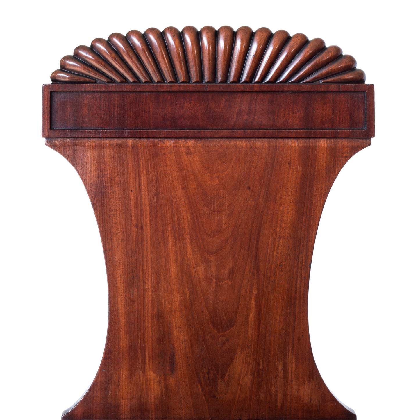 Fine Pair of Regency Figured Mahogany Hall Chairs