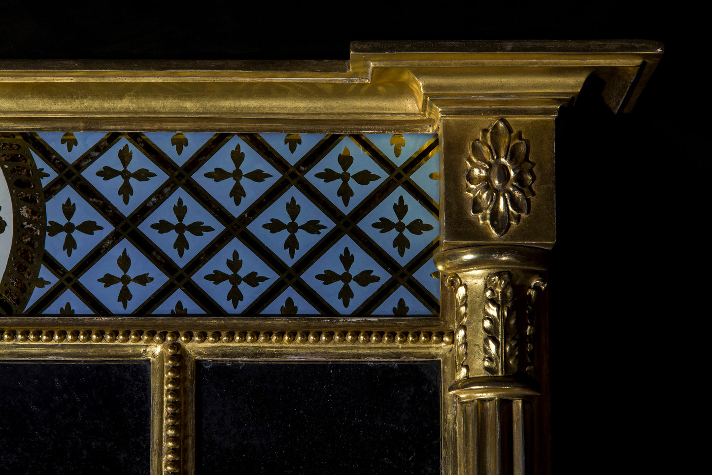 Fine Regency Verre Églomisé Overmantel Mirror